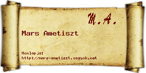 Mars Ametiszt névjegykártya
